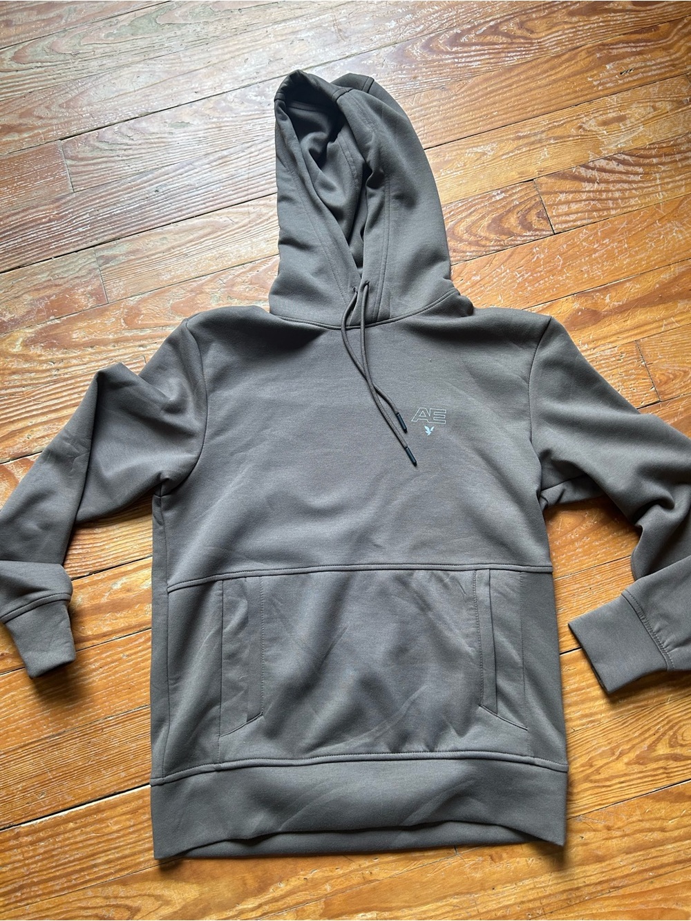 American Eagle Outfitters Men's Charcoal Gray Pullover Hoodie